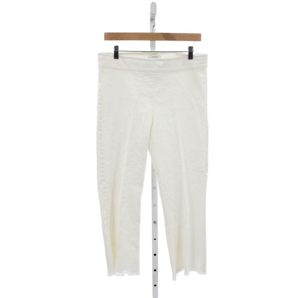 Avenue Montaigne Women White Cropped Pants Cotton Pull-On Casual Size 8